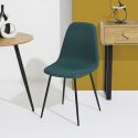 Lot de 4 chaises en tissu texturé maille 3D bleu - ELECTRON