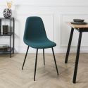Lot de 6 chaises en tissu texturé maille 3D bleu - ELECTRON