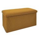 Banc coffre pliable en tissu texturé maille 3D jaune - ELECTRON