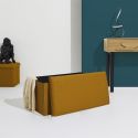 Banc coffre pliable en tissu texturé maille 3D jaune - ELECTRON