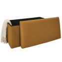 Banc coffre pliable en tissu texturé maille 3D jaune - ELECTRON