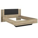 Chambre complète lit 140x190 avec 2 chevets suspendus 1 armoire 3P et 1 commode - ELOUAN