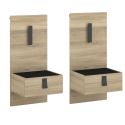Chambre complète lit 160x200 avec 2 chevets suspendus 1 armoire 3P et 1 commode - ELOUAN