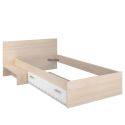 Chambre lit 90x190 avec 1 chevet et 1 commode - CHARLINE