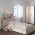 Chambre lit 90x190 avec environnement et 1 armoire 3P - CHARLINE