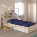 Chambre lit 90x190 avec environnement et 1 armoire 3P - CHARLINE