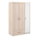 Chambre complète lit 90x190 avec environnement + armoire 3P + bureau + commode - CHARLINE