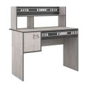 Chambre lit 90x200 avec tiroirs + 1 chevet + 1 bureau aspect bois grisé - ZIGGY