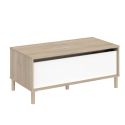Ensemble salon table basse + meuble TV + rangement 2 portes blanc et aspect bois clair - ORPHÉE