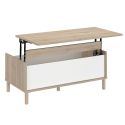 Ensemble salon table basse + meuble TV + rangement 2 portes blanc et aspect bois clair - ORPHÉE