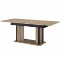Ensemble séjour table repas allongeable + buffet 4 portes aspect bois et noir - OSTAREL