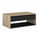 Ensemble salon table basse relevable + meuble TV aspect bois et noir - OSTAREL