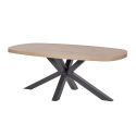 Séjour complet table Castella + buffet et vitrine aspect bois finition Castel Oak - ANATOLE