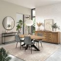 Ensemble séjour table 200cm + buffet aspect bois finition Houston Oak - VASALY