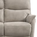 Canapé 2 places fixe tissu polyester imitation peau gris clair - SULTAN