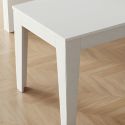Ensemble séjour table 190cm laqué blanc pieds et poignées métal anthracite - CARAT