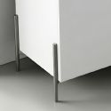 Ensemble salon design laqué blanc pieds et poignées métal anthracite - CARAT