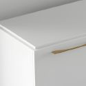 Ensemble salon design laqué blanc pieds et poignées métal doré - CARAT