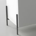 Ensemble salon design blanc et marbre pieds et poignées métal anthracite - CARAT