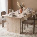 Lot de 4 chaises assise et dossier rembourré et tissu toucher doux taupe pieds métal design - STUBBY