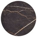 Table Basse Gigogne Aspect Bois finition marbre noir Piètement Métal Noir - MARMOL