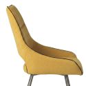 Lot de 4 chaises tissu coloris jaune pieds métal laqué gris - SILOUAN