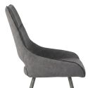Lot de 2 chaises tissu coloris gris anthracite pieds métal laqué gris - SILOUAN