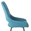 Lot de 2 chaises tissu coloris bleu pieds métal laqué gris - SILOUAN