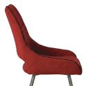 Lot de 6 chaises tissu coloris rouge pieds métal laqué gris - SILOUAN