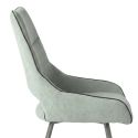 Lot de 6 chaises tissu coloris vert d'eau pieds métal laqué gris - SILOUAN