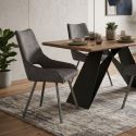 Lot de 2 chaises tissu coloris gris anthracite pieds métal laqué gris - SILOUAN