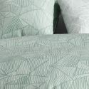 Parure housse de couette 240x220cm + 2 taies motif floral vert et blanc 100% coton - DALEY