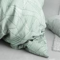 Parure housse de couette 240x220cm + 2 taies motif floral vert et blanc 100% coton - DALEY