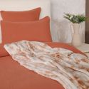 Parure housse de couette 240x220cm + 2 taies 100% gaze de coton lavée safran - VALMA