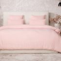 Parure housse de couette 240x220cm + 2 taies 100% gaze de coton lavée rose lotus - VALMA