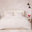 Parure housse de couette 260x240cm + 2 taies 100% gaze de coton lavée écru - VALMA