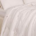 Parure housse de couette 260x240cm + 2 taies 100% gaze de coton lavée écru - VALMA