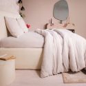 Parure housse de couette 240x220cm + 2 taies 100% gaze de coton lavée écru - VALMA