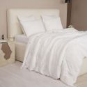 Parure housse de couette 240x220cm + 2 taies 100% gaze de coton lavée blanc pur - VALMA