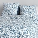 Parure housse de couette 240x220cm + 2 taies motif bucolique bleu 100% coton - BULMA