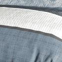 Parure housse de couette 240x220cm + 2 taies motif graphique bleu et gris 100% coton - ENEZIA