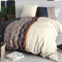 Parure housse de couette 260x240cm + 2 taies motif graphique multicolore 100% coton - ORESTE