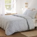 Parure housse de couette 240x220cm + 2 taies motif liberty céladon 100% gaze de coton - ELMA