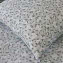 Parure housse de couette 240x220cm + 2 taies motif liberty céladon 100% gaze de coton - ELMA