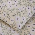 Parure housse de couette 260x240cm + 2 taies motif fleuri jaune clair 100% gaze de coton - GIANNI