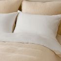 Parure housse de couette 240x220cm + 2 taies 100% gaze de microfibre uni écru - NATHEA