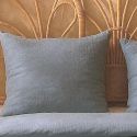 Parure housse de couette 260x240cm + 2 taies 100% gaze de microfibre uni bleu pétrole - NATHEA