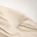 Parure housse de couette 260x240cm + 2 taies 100% gaze de microfibre uni écru - NATHEA
