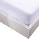 Protège matelas 140x190cm en polyester bouclette éponge blanc imperméable - HERMIONE