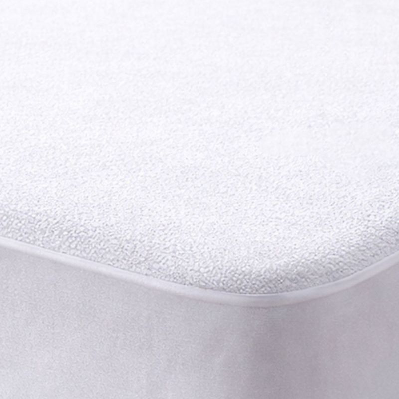 Protège matelas 180x200cm en polyester bouclette éponge blanc imperméable - HERMIONE